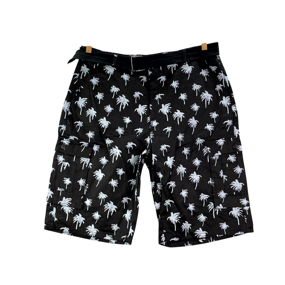 Brooklyn Xpress Cargo Shorts Mens 42 Tropical Palm Tree Utility Outdoor Summer